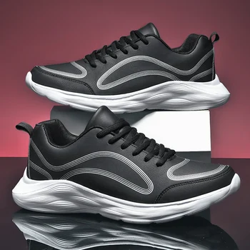 

Damyuan Autumn Leather Men Luxury Casual Sneakers Lightweight Comfortable 48 Large Size Design Black Sports Shoes Free Shipping