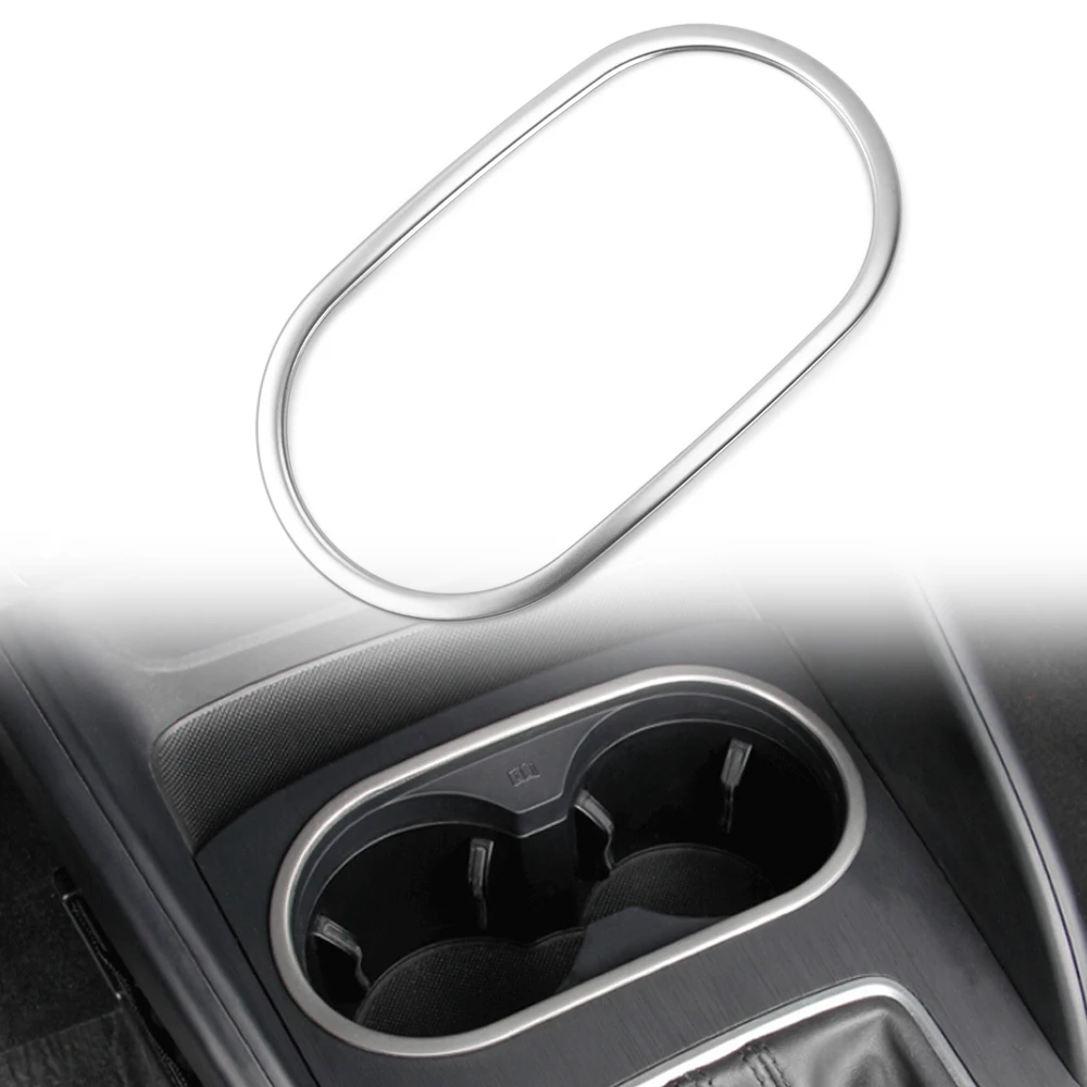 Car Styling Interior Stainless Steel Stickers Cover Water Cup Holder Panel Decoration Trim For Audi A3 8V 2013- Accessories