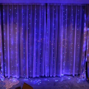

3*3M Christmas LED Fairy Lights Garland Curtain String Lights US/EU/UK Plug Home Decoration Bedroom Window Holiday Lighting