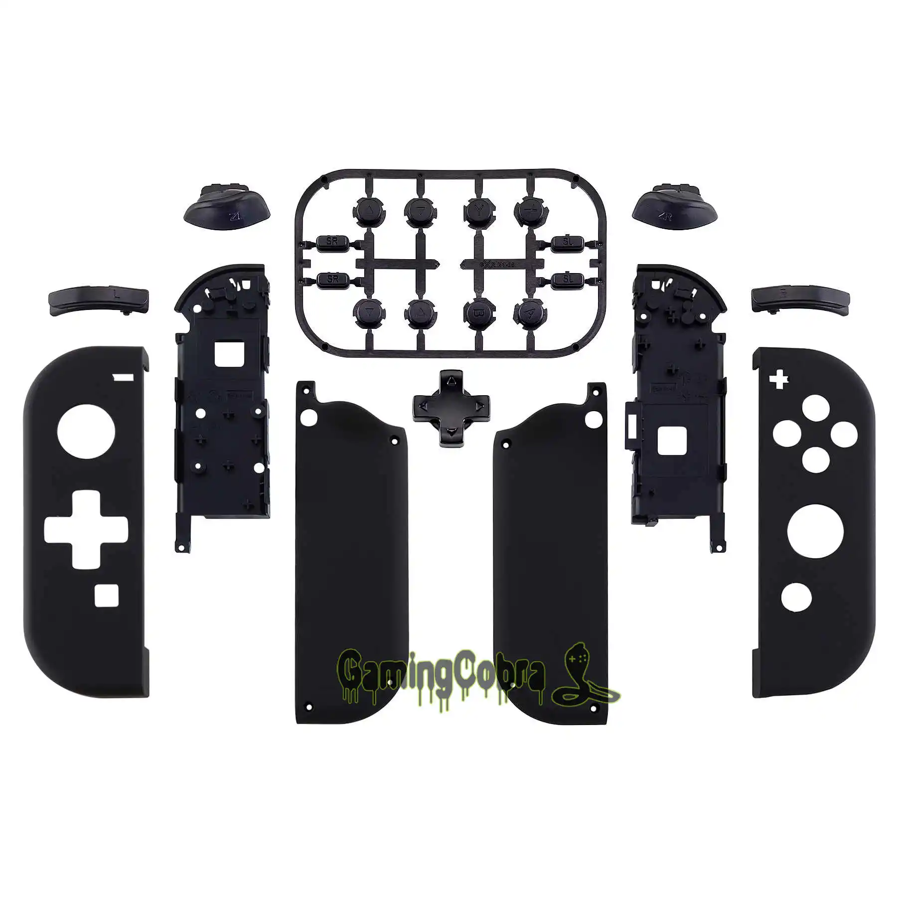 Black Пользовательский корпус контроллера(версия D-Pad) с полным набором кнопок DIY Замена оболочки чехол для nintendo Switch Joy-Con - Цвет: Black
