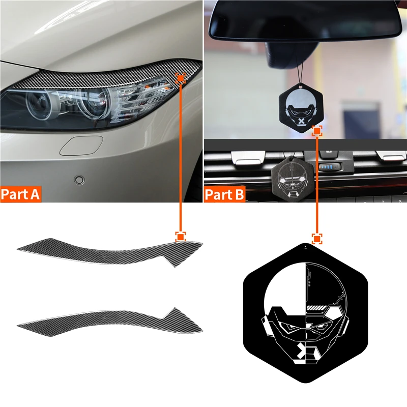 

Car Front Headlight Eyebrows Protection Cover Stickers Real Carbon Fiber Headlamp Decoration Strips For BMW Z4 E89 2009-2015