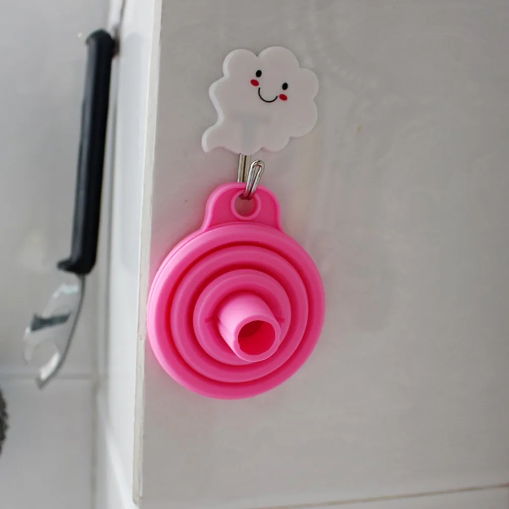 Portable Collapsible Silicone Safe Funnel Creative Household Items Candy Long Neck Funnel Silicone Folding Funnel