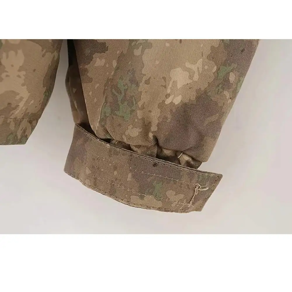 Осень винтажная камуфляжная джинсовая куртка женская военная куртка пальто Плюс Размер Женская верхняя одежда Уличная джинсовая куртка одежда
