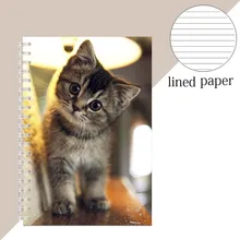  Lined Paper Notebook Kawai Cute Black Cat Animal PET Meme Product Diary Coil Spiral Ring Binder Note Book Memo Planner Journal 