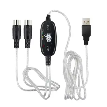 

MIDI to USB Cable Music Editing Cord for Instruments Computers Sound Card
