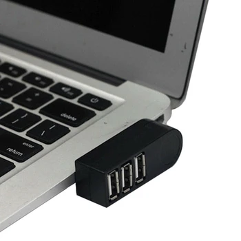 

New Hot Portable 3 Ports USB 2.0 Hub Mini 270 Rotatable Splitter Laptop PC Adapter