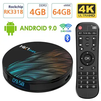 

Android 9.0 TV Box HK1 MAX 4GB/64GB RK3318 Quad-Core 64bit 2.4Ghz/5.0 Ghz WiFi BT 4.0 HDMI 4K VP9 3D Smart TV Box