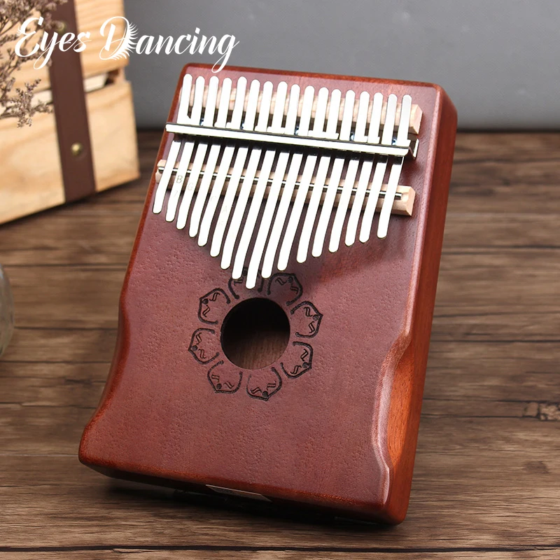 Coffee Kalimba 17 ключ Африканский сплошной красное дерево палец пианино Sanza Mbira Calimba тело музыкальный инструмент Рождественский подарок - Цвет: Coffee