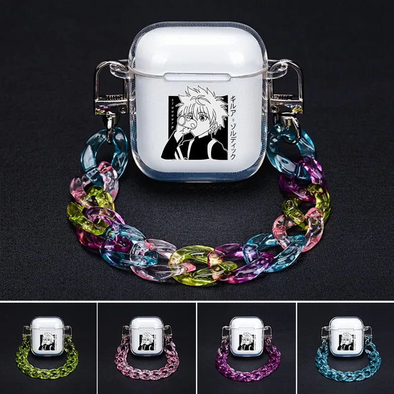 

HUNTER x HUNTER Soft Silicone Earphone Protector with Hanging Chain for Airpods 1 2 Anime Protect Case Cover Charging Box