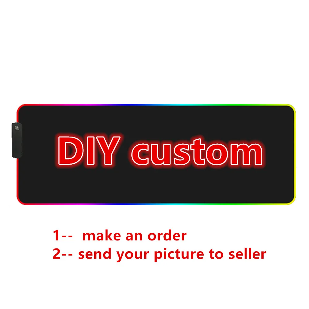 FFFAS RGB светодиодный коврик для мыши на заказ DIY OEM принт логотип, коврик для мыши большой сексуальный геймерский Игровой Коврик Большой Черный Индивидуальный компьютерный XL коврик