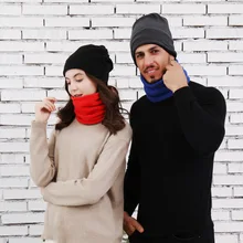 Уличный шарф Beabies шапка двухслойный теплый воротник для мужчин и женщин зимний головной шарф флисовая Спортивная ветрозащитная шапка-тюрбан шапка