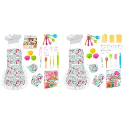 Moules à cupcakes en Silicone pour enfants, ensembles de cuisine pour enfants, jouets de jeu de rôle de Chef comprenant tablier, chapeau, ustensiles, coupe gâteau 