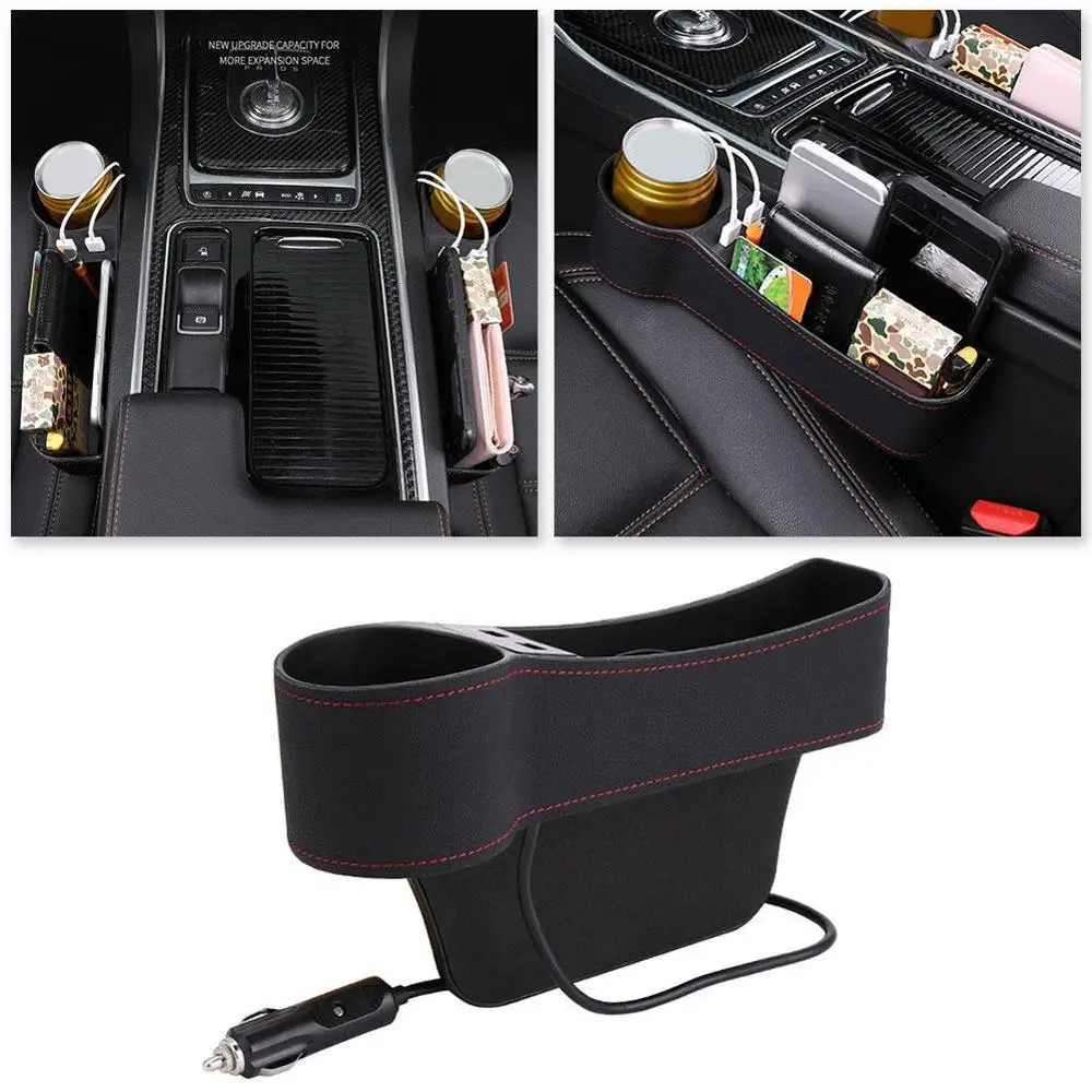 Accessories Car Seat Gap Organizer Storage Box PU Leather Auto Crevice Side Slit Stoweing and Tidying Key Phone Cups Holder | Автомобили и