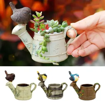 

OOTDTY Resin Flower Pot Plant Container Planting Bonsai Vase Desktop Decoration Planter Plant Pot Flower Pot Home Decoration