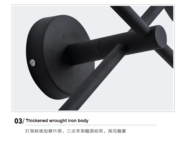 Artpad 4 Head Rotatable Black Gray Bedside Lamp Wall Mount Light Nordic Postmodern 38W 48W Living room Sconces Wall Led Fixture