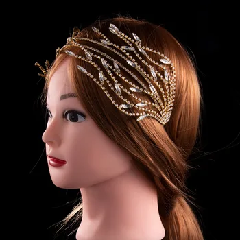 

2020 New Korean Fashion High-End crystal Crown Headdress Ins Bride Super Fairy Wedding Hair Accessories Hair Hoop