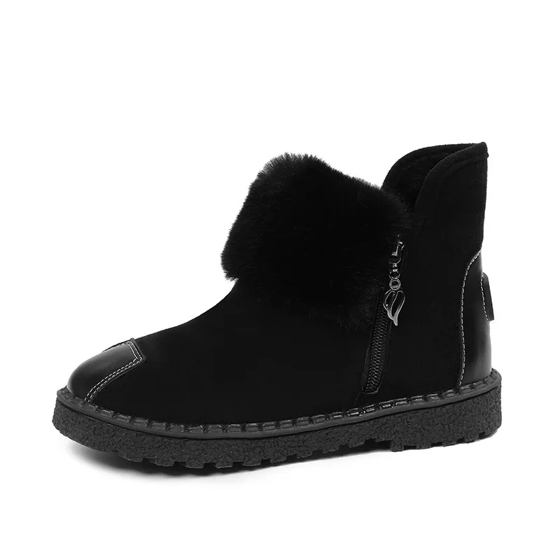 Tanie Gorąca sprzedaż kobiet naturalny prawdziwy lis buty śniegowe futrzane buty mody dla kobiet wysokiej jakości oryginalne krowy skórzane zimowe botki 256