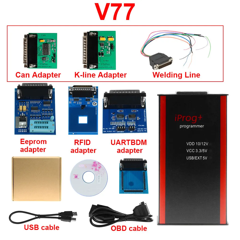 V80 IPROG Porgrammer IR MB адаптер IPROG kaunen-BUS адаптер IPROG Kline адаптер mit besten preis - Цвет: Iprog Pro 3adapters