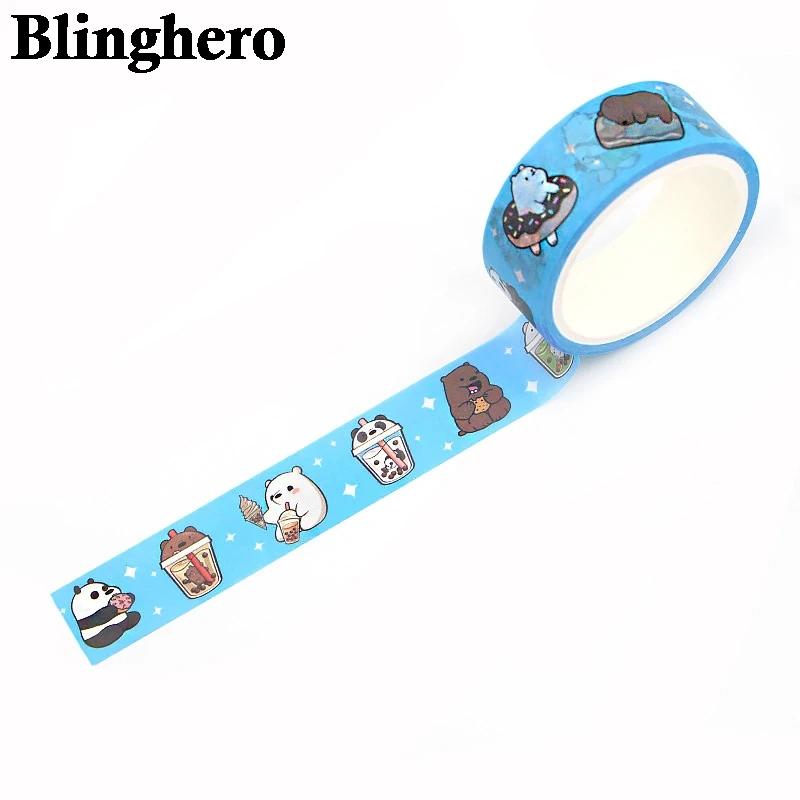 CA446 Wholesale 20pcs/lot We Bare Bears Kawaii Washi Tape Japanese Paper Masking Tape Tapes Stickers Decor Stationery Tape