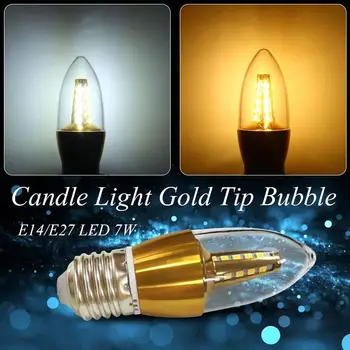 

LED Bulb Candle Light 35LED Golden Crystal Lamp Home Decor E14/E27 2835SMD Bright Durable Light Bulb