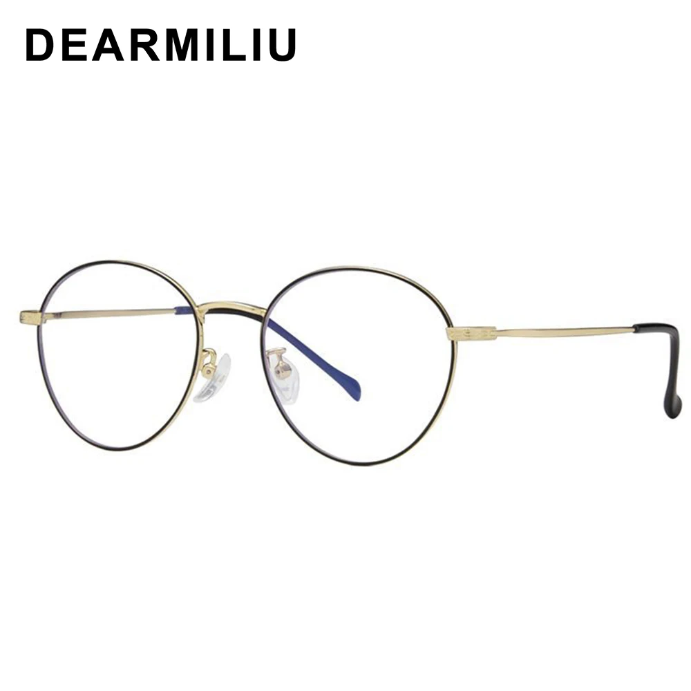 DEARMILIU овальные оправа из розового золота, голубые световые блокирующие очки, светодиодные компьютерные очки для чтения, защищенные от радиации, игровые очки