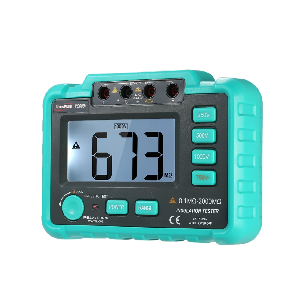 VC60B+ LCD Digital Insulation Resistance Tester Megohm Meter Megohmmeter earth ground resistance tester DC250V/500V/1000V AC750V