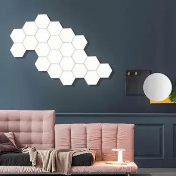 

PC Touch Sensitive Lighting Hexagonal Lamps Quantum Lamp Restaurant LED Night Light Bedroom 12/16/22W Living Room Wall Lampara