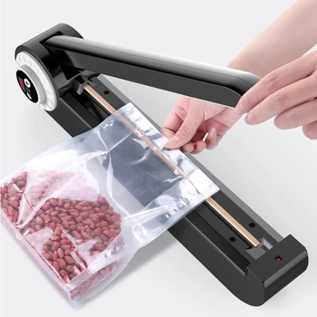 

220V Manual Food Sealer Packer Home Kitchen Packaging Machine Sealing Machine Hand Pressure Impulse Heat Sealer Poly Bag Machine