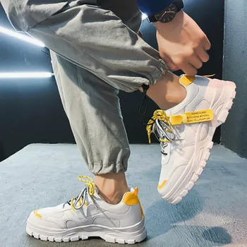 

2019 Sole Platform Sneakers Men Vulcanize Shoes Man Mixed Color Chunky Dad Shoes Men Trainers Creepers Loafers R4-14