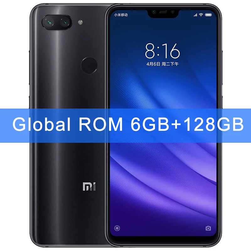 6GB 128GB Black Глобальная ПЗУ Xiaomi Mi 8 Lite, 6 ГБ ОЗУ, 64 Гб ПЗУ, Смартфон Snapdragon 660, 6,26 дюйма, FHD+ экран, фронтальная камера 24 МП - Цвет: 6GB 128GB Black
