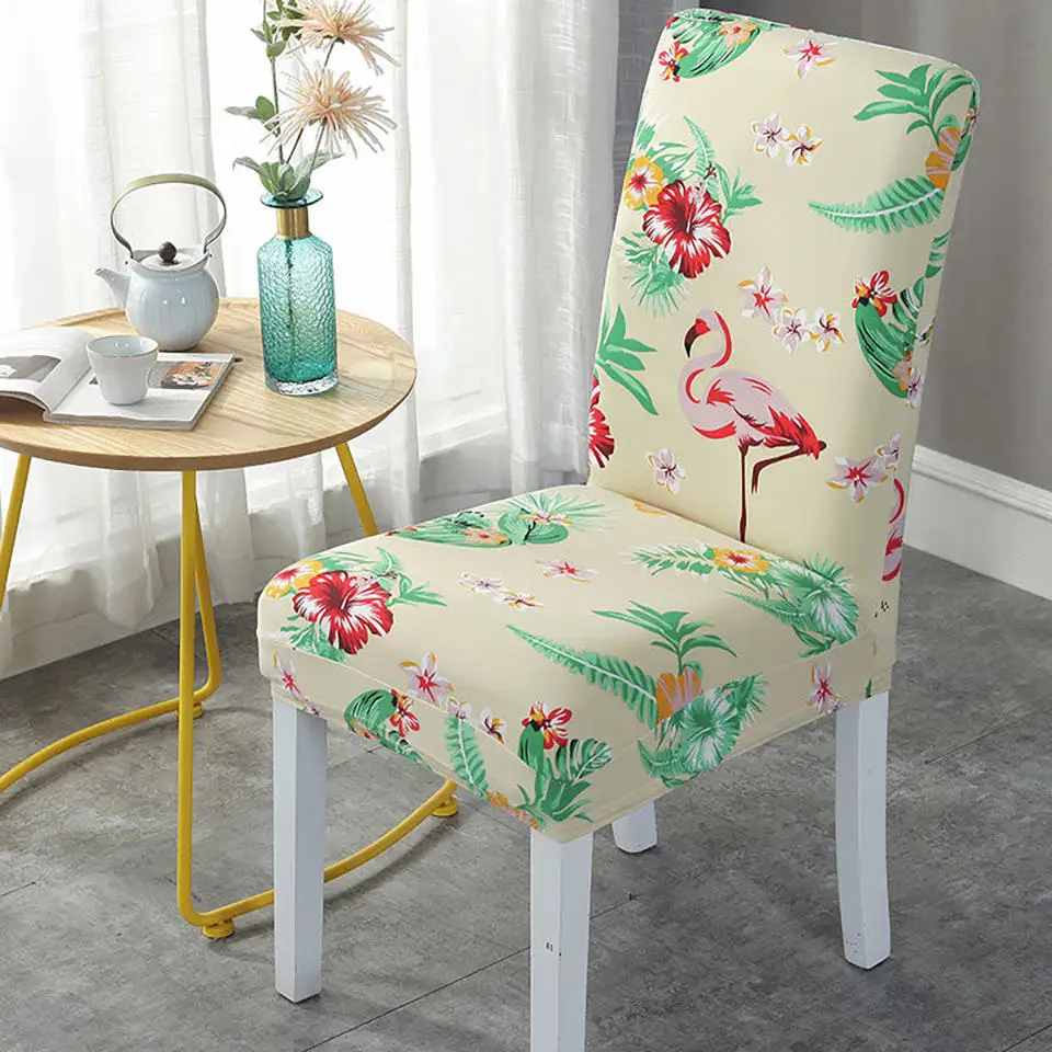 colour 7 Эластичный Печатный чехол для кресла спандекс стрейч чехлы на стулья для кухни/столовой офисный чехол для кресла чехол на стул со спинкой - Цвет: colour 7