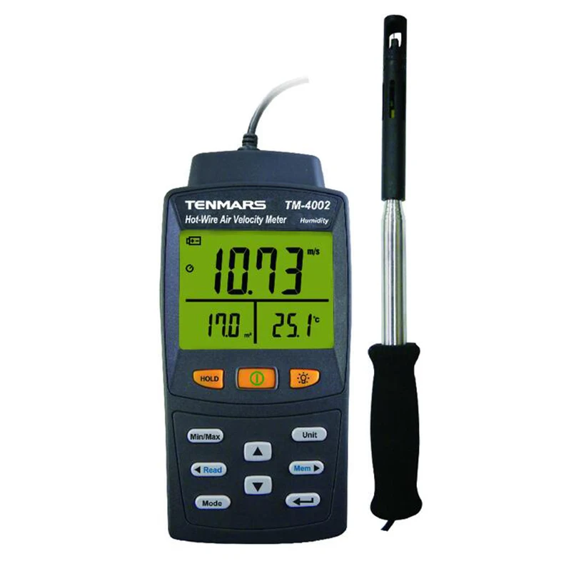

TENMARS TM-4002 Hot Wire Anemometer Fast Response Telescoping Probe,Large LCD Display.HVAC System Performance.