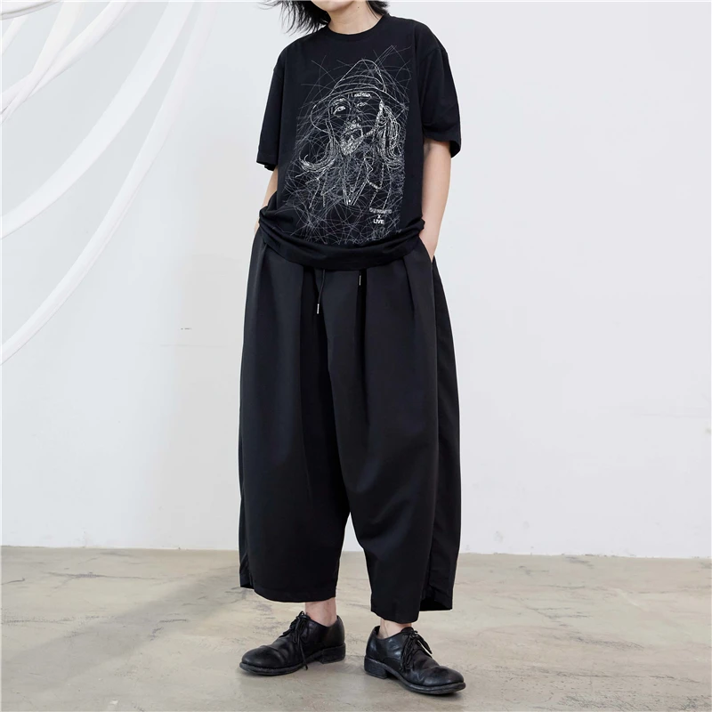 spring striped lazy oaf women shirt korean fashion striped wild office oversized women blouse vintage elegant ladies tops Ladies Casual Pants Wide Leg Pants Straight Pants Spring And Autumn New Brunet Lazy Wind Loose Hanging Gear Design Pants