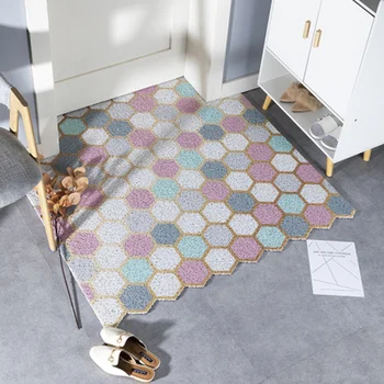 

Kitchen Mat Custom Irregular Shape Rug Nordic Minimalist Anti-slip PVC Silk Loop Door Mat Door Mat Entrance Rubbing Dust Carpet