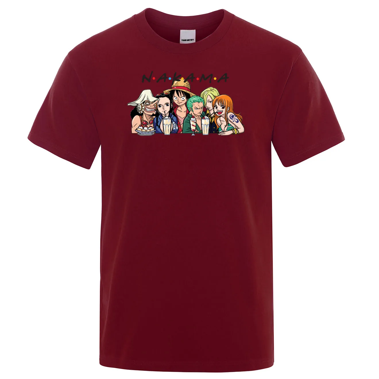 Мужская футболка с изображением пиратов из соломенной шляпы, японское аниме, цельная футболка Nakama, Повседневная футболка с круглым вырезом,, летние хлопковые топы в стиле хип-хоп, футболки