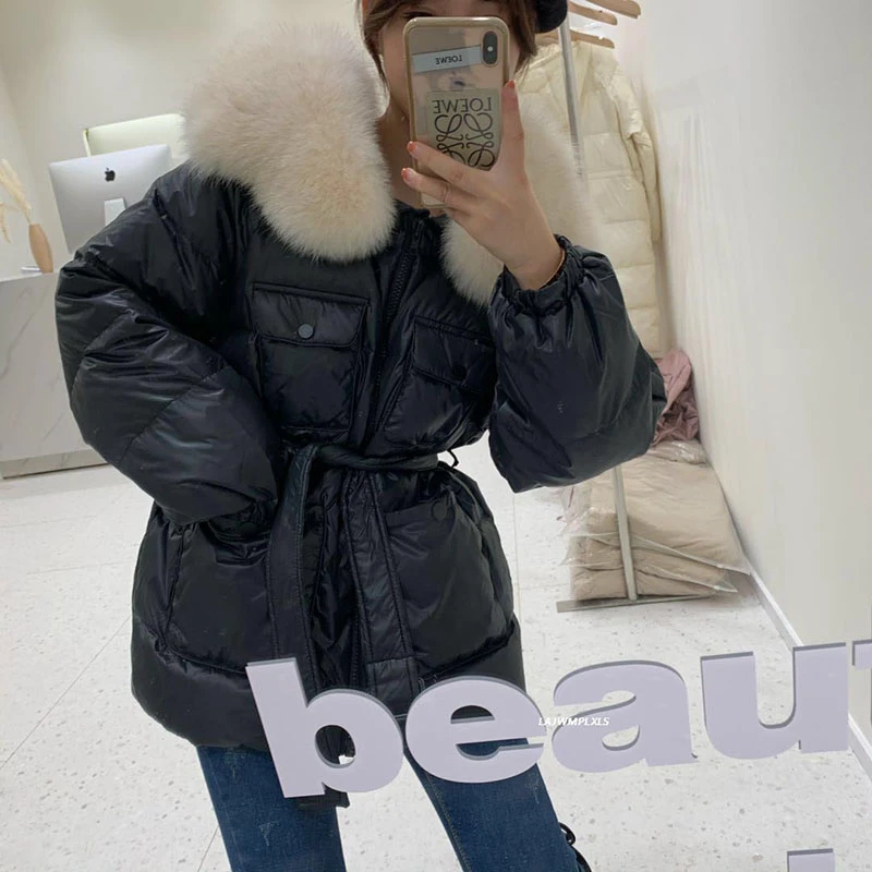 2020 New Real Fox Fur collars Women's Down Jacket