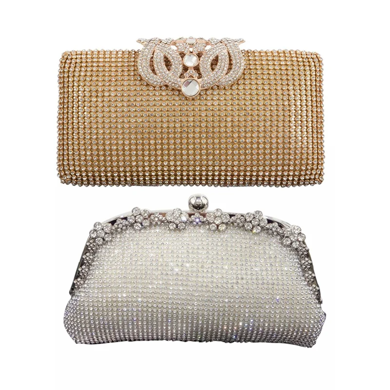 Dazzling Rhinestone Encrusted Evening bag & Diamonds Chain Evening Bag