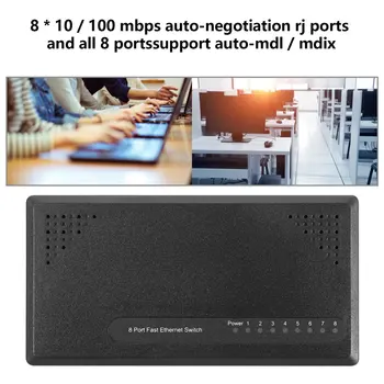 

8-Port 100Mb Wireless Network Switch Gigabit Lan Poe Ethernet Hub Adapter 8-Port Full Gigabit Ethernet Switch