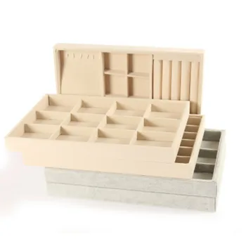 

3Pcs Vanity Tray DIY Jewelry Storage Tray Drawer Bracelet Ring Show Box Home Supplies Jewellery Organizer Earring Holder