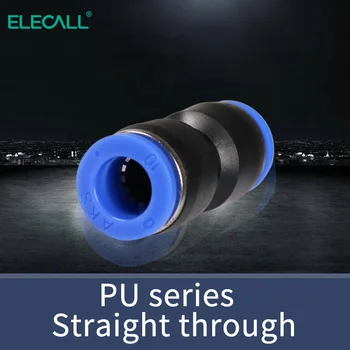 

ELECALL 5pcs pneumatic fittings quick connector PU 4 6 8 10 12 MM Straight Push Air Quick Fitting Plug Socket connectors