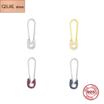 

Fashion Charm Sterling Silver Original 1:1 Copy,Silver 'Safety Pin' Earrings Luxury Jewelry Gift For Female