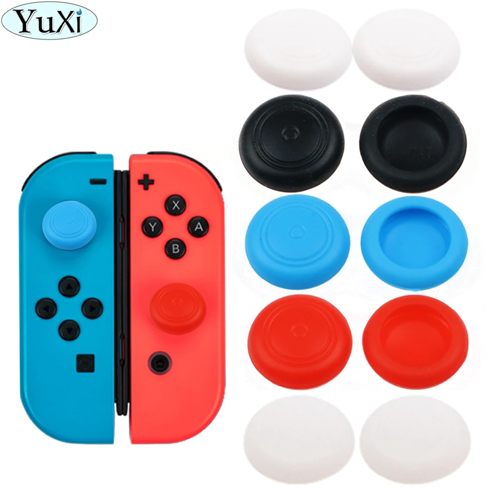 YuXi 2pcs/lot Silicone Analog Thumb Grips Caps for Nintend Switch Controller Sticks Skin For NS Joycon Thumb Cap