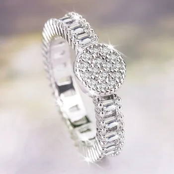 

top quality fashion Austrian crystal Crysta watch ring shape silver women wedding rings with AAA zircon Wedding engagement ring