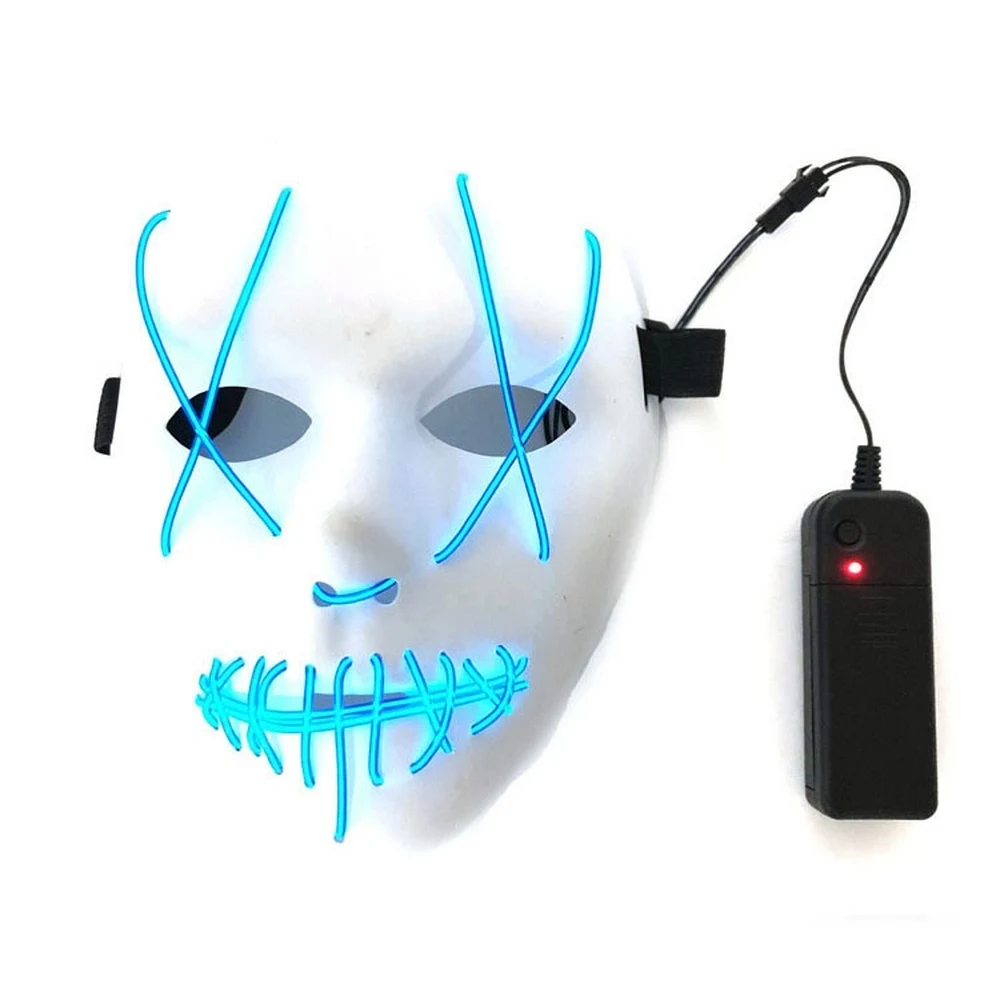 

Halloween Party Led Mask Masque Masquerade Masks Neon Maske Light Glow In The Dark Mascara Horror Maska Glowing Purge Glow Mask