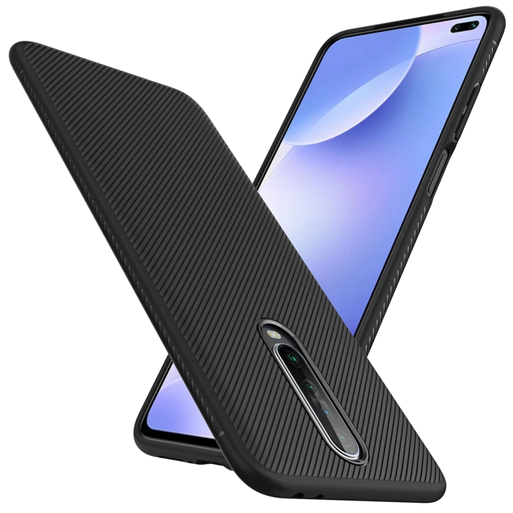 Для Etui samsung A91 A81 Чехол класса люкс с изображением карбоновой нити Environ силиконовый