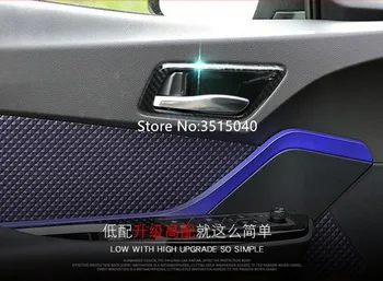 

For TOYOTA C-HR 2017 4 PCS Carbon Fiber ABS Chrome Car Door Interior Handle Cover Door Bowl Cover Trim Car Styling Accessories