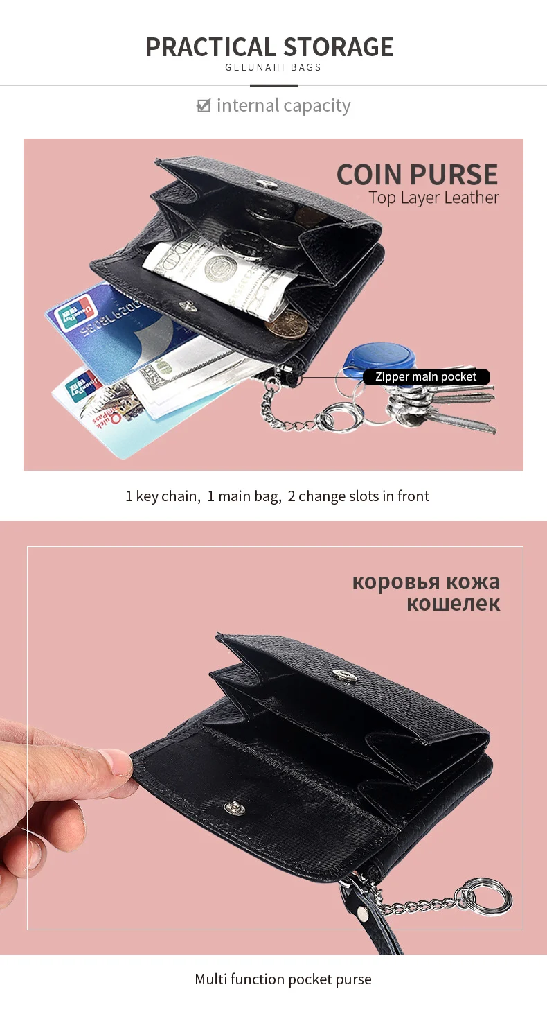 Женский кошелек из натуральной кожи, кошелек на молнии, женский маленький кошелек, Дамские кошельки для монет для девочек, кошельки для денег, женские кошельки