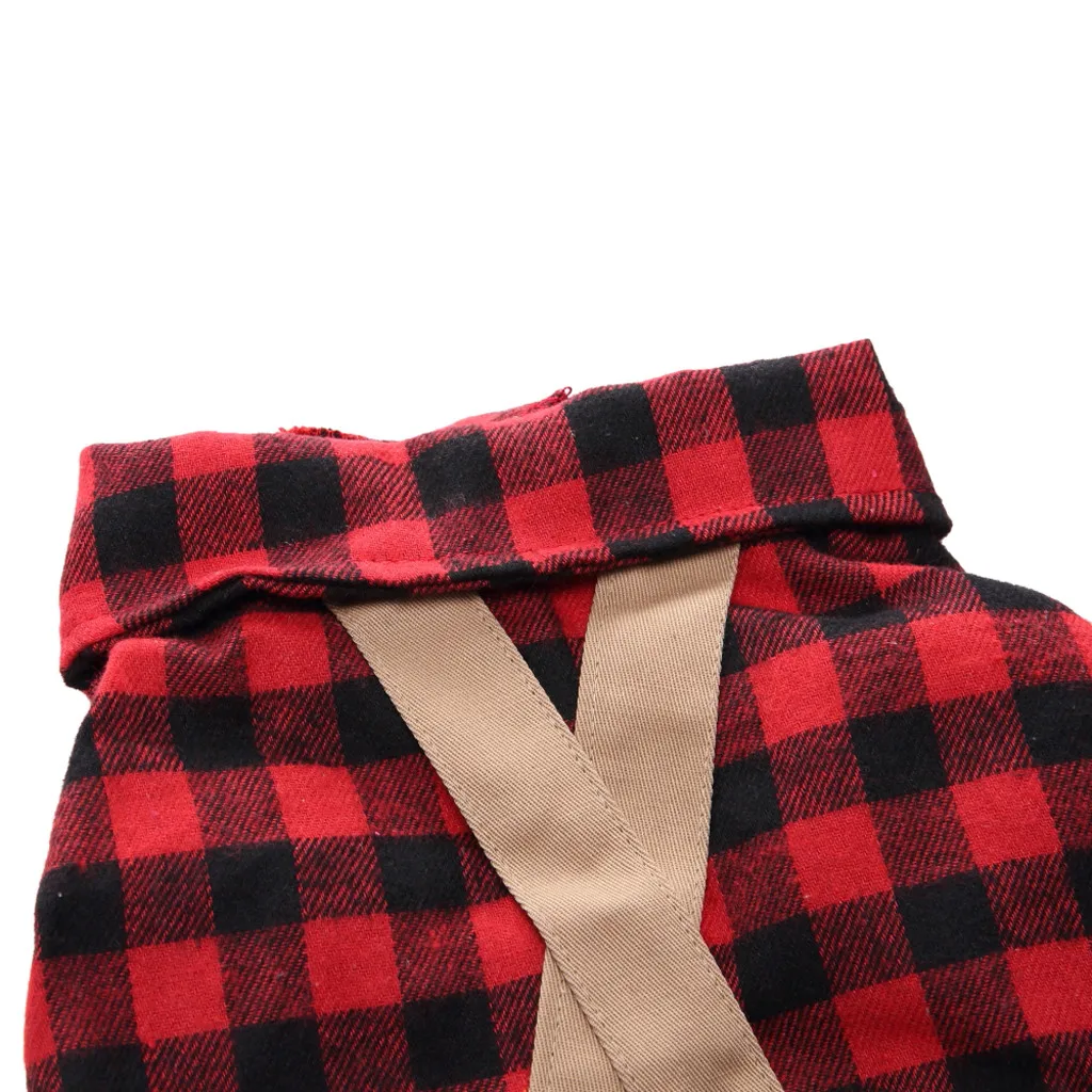 Dog Checked Strap Jumpsuit Clothes Pet Clothes Pants Soft Warm Paid Costume Coat Puppy Small Big Large Dog Clothing Jumpsuit