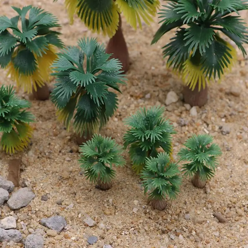 Model Train Palm Trees 15pcs for Railroad Architecture Diorama,miniature tree ornament,model tree ornament