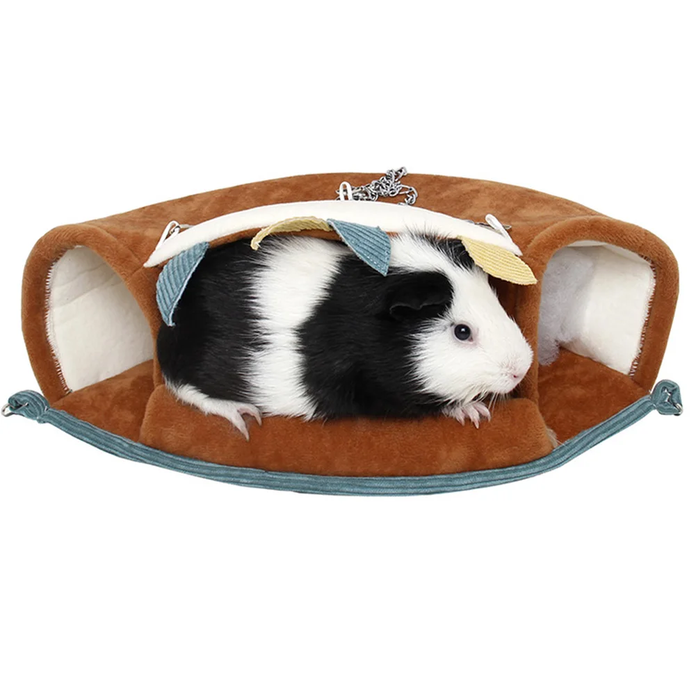 Hamster Guinea Pig Winter Warm Hanging Nest Soft Reusable Sleeping Diamond Velvet Tunnel Hammock Washable Small Pet Supplies